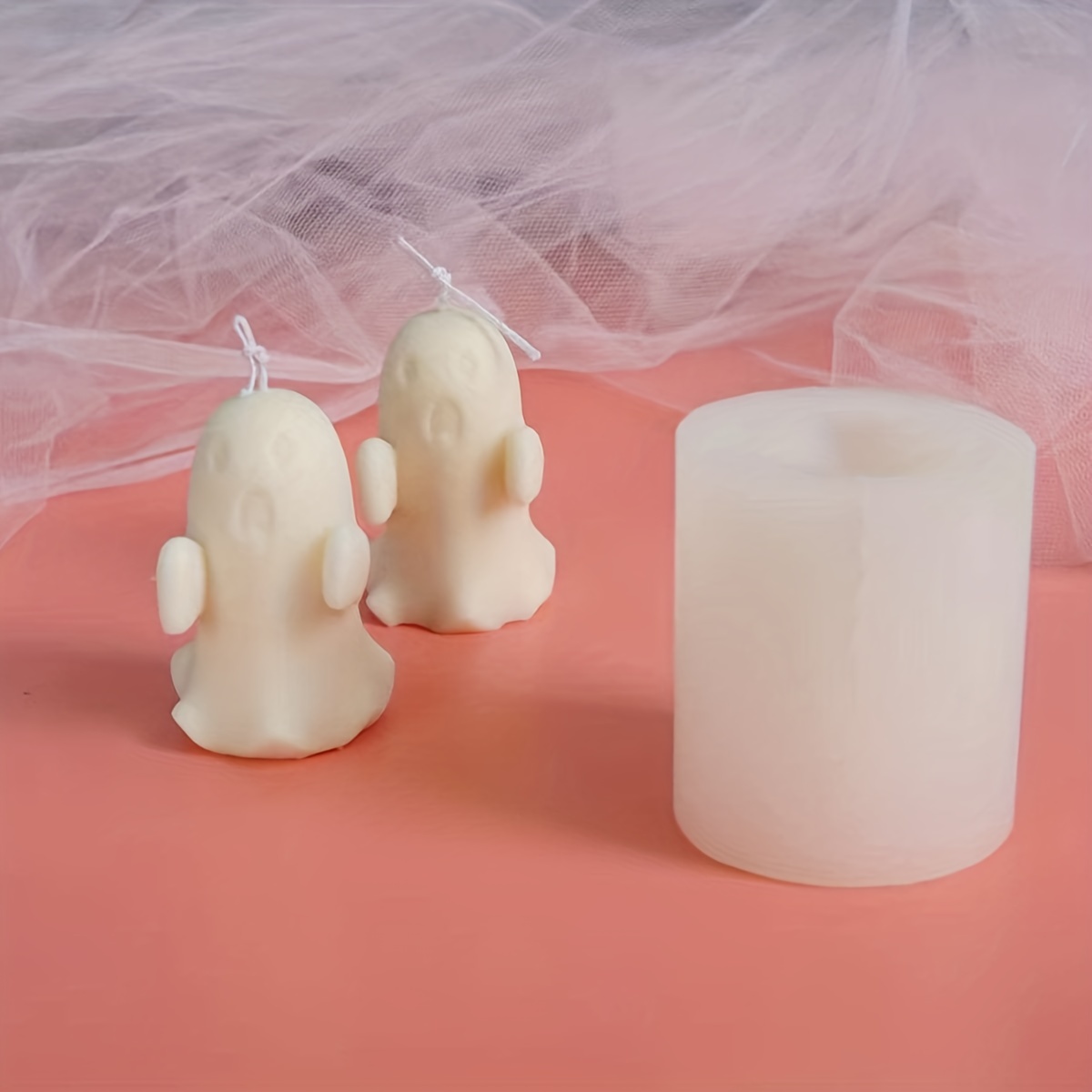 1pc Moldes De Silicona Para Velas De Mano De Fantasma 3D - Temu