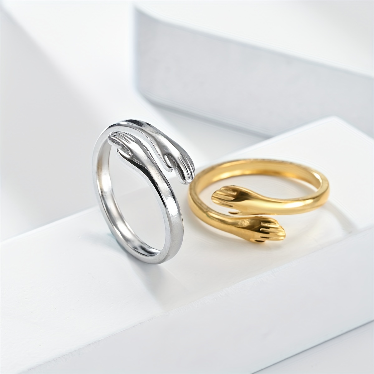 Stainless Steel Hug Ring Decorative Accessories for Men