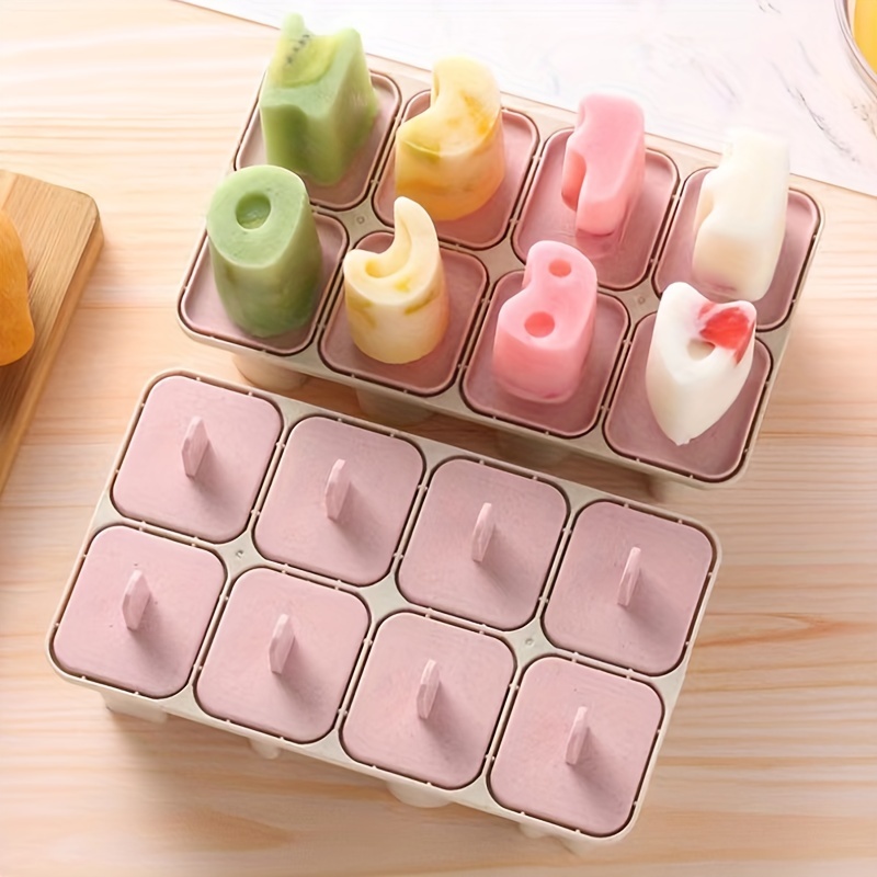 1pc 5-grid Silicone Popsicle Mold & 50pcs Stick