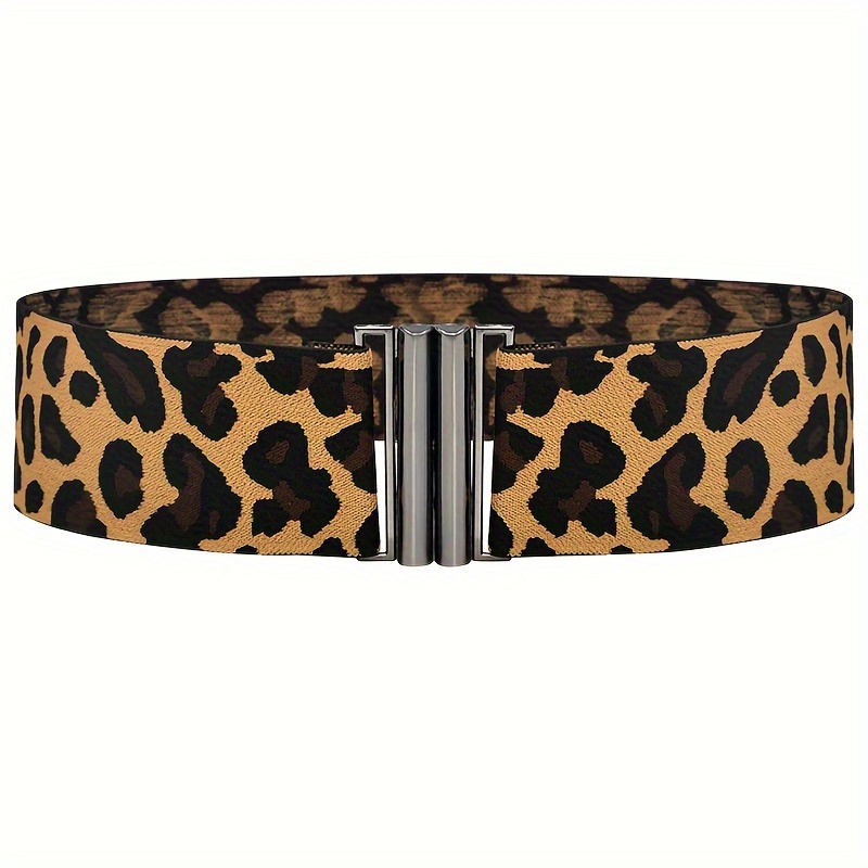 Leopard print wide clearance belt