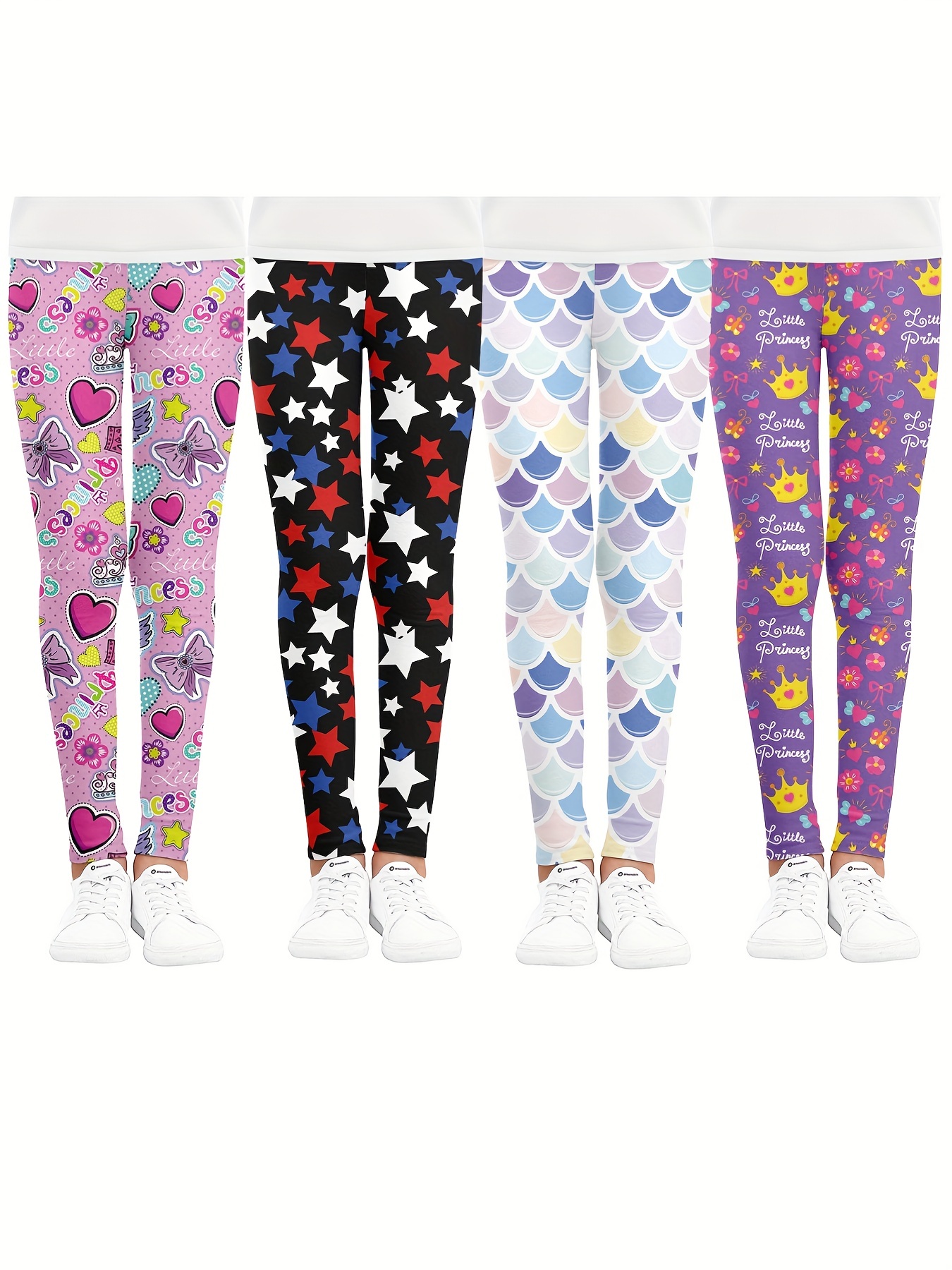 Princess Sketches Theme Park Inspired Leggings in Capri or Full Length,  Sports Yoga Winter Styles in Sizes XS 5XL 