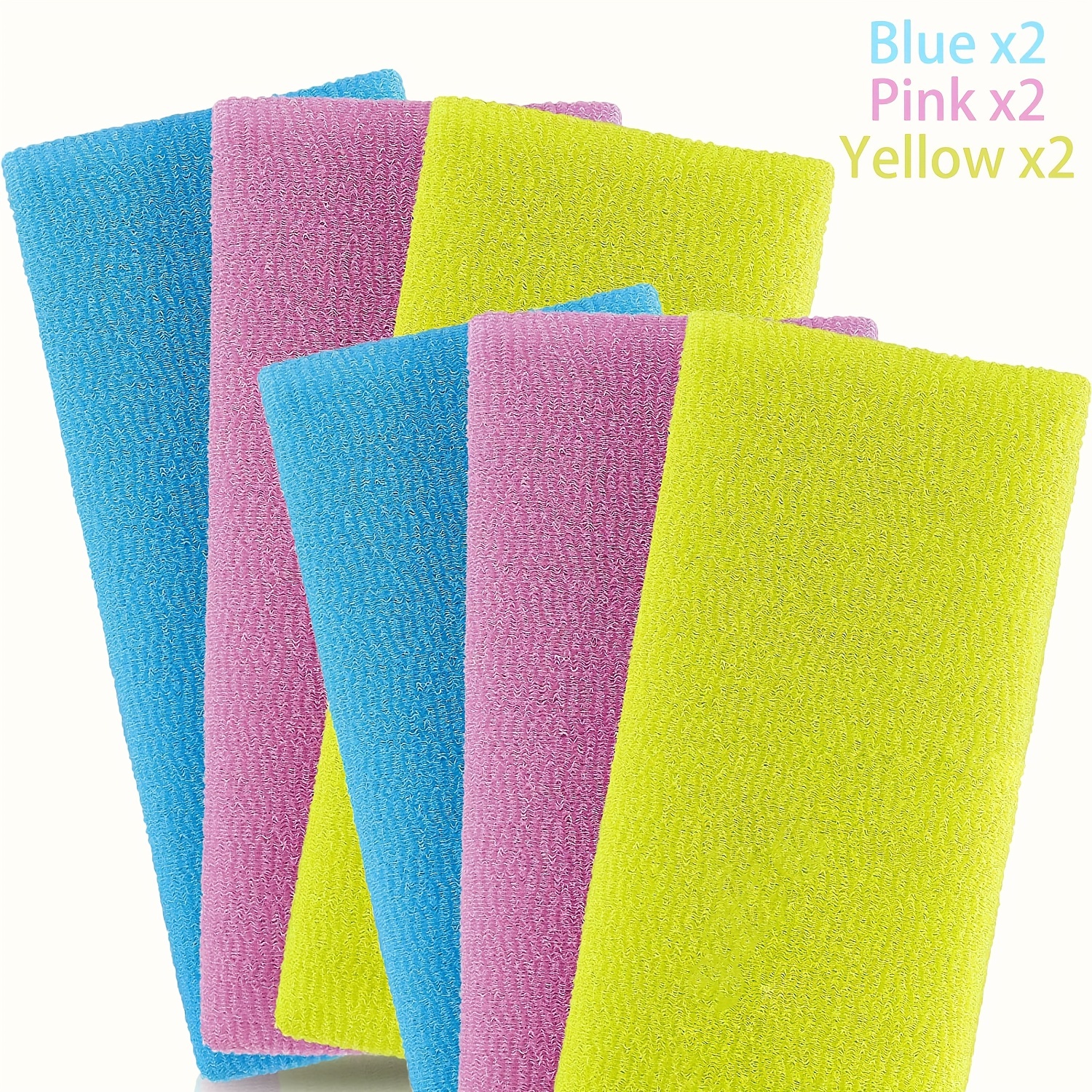 EEEkit 6Pcs Exfoliating Bath Towel, Nylon Back Scrubbing Washcloths for  Women Men Shower Massage (Random Color)