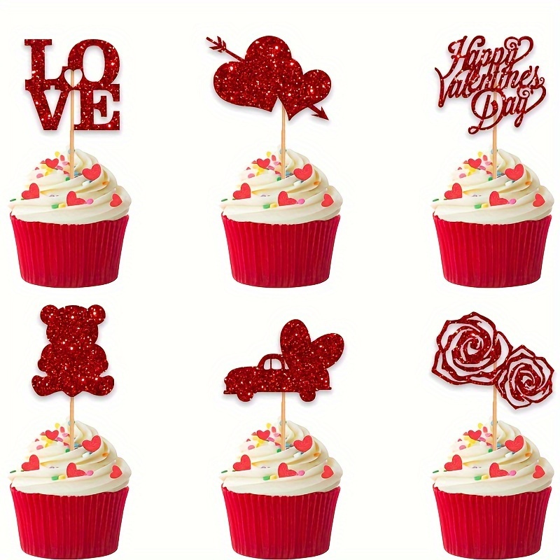 300pcs Decoraciones Comestibles Pasteles San Valentín Topper - Temu Chile