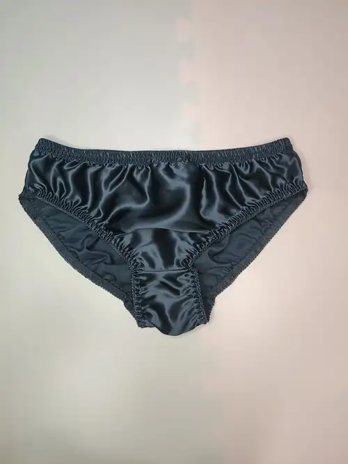 Men's Mulberry Silk Panties Sexy Bikini Low Waist Thong Satin Silk Underwear  2 Pack