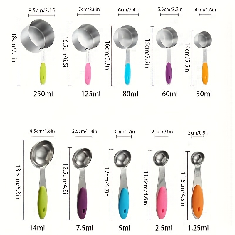 MEASURING SPOON - COLOR HANDLE SET OF 5