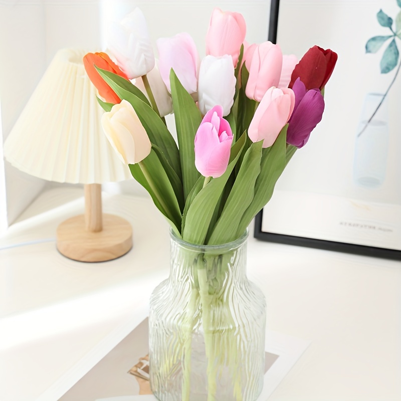 Ramo Falso De tulipanes artificiales con Toque Real Para decoración De  fiesta/boda/hogar