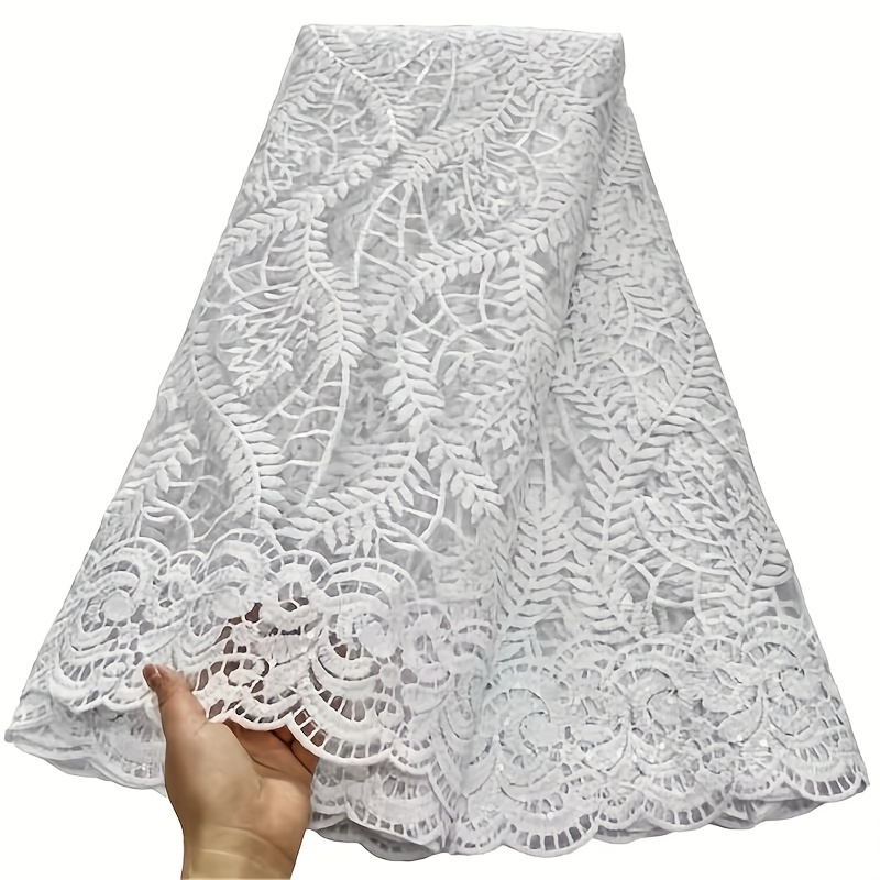 5x10 Yards Ivory Lace Pattern Tulle Fabric Rolls in 2023