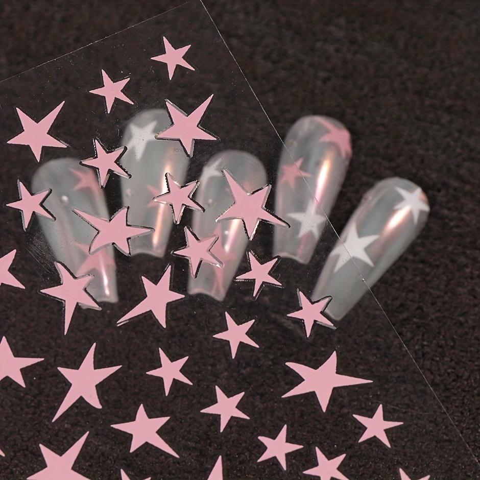 Nail Art Stickers Laser Silver  Silver Star Stickers Manicure