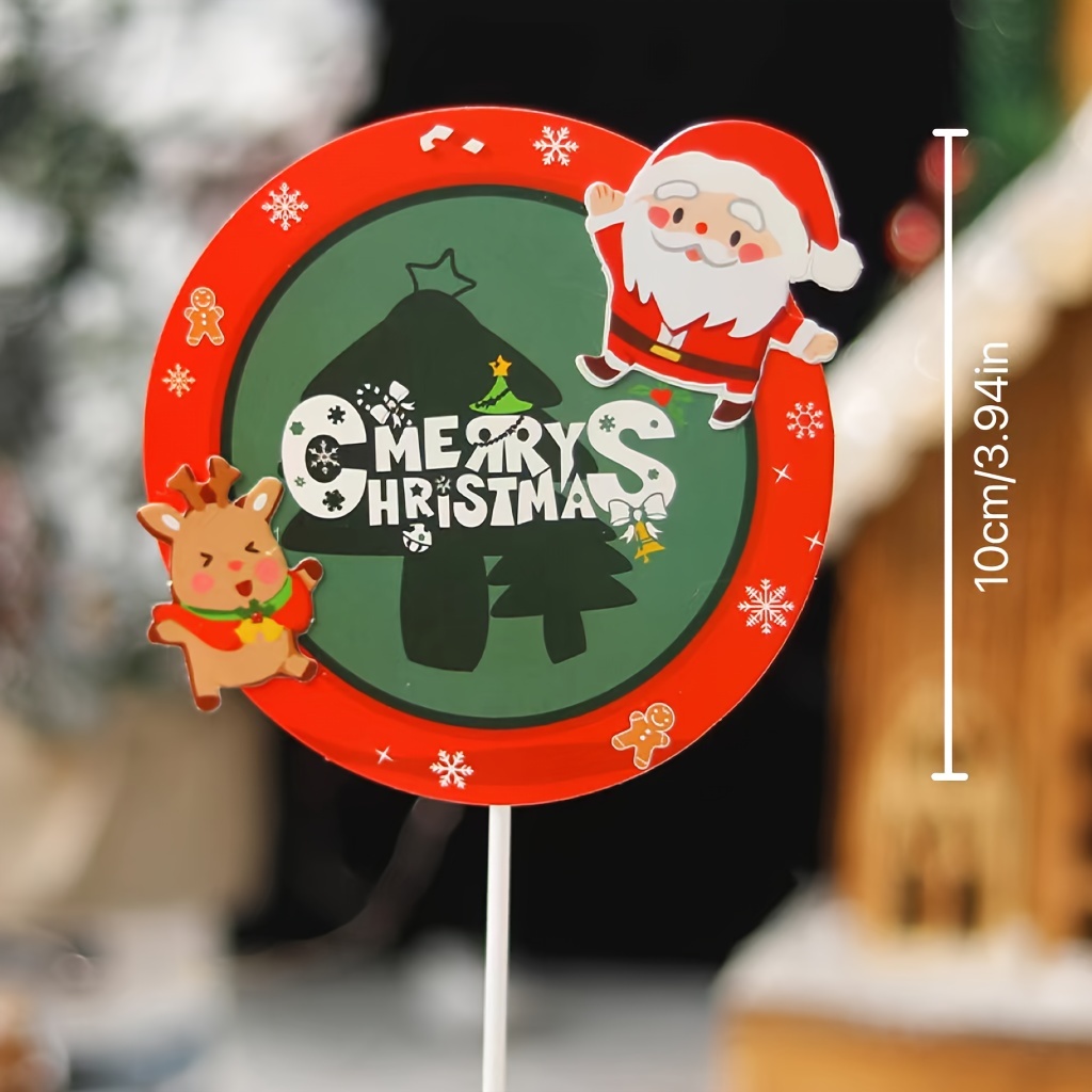 Christmas Charms Santa Snowman Tree Wreath Edible Dessert Toppers Cake –  CakeSupplyShop