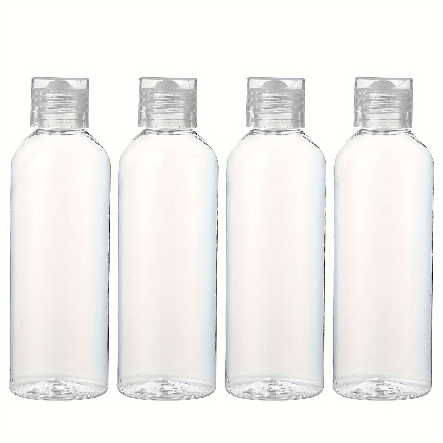 50ml SMALL STRONG ROUND PLASTIC BOTTLES SCREW FLIP TOP LID TRAVEL