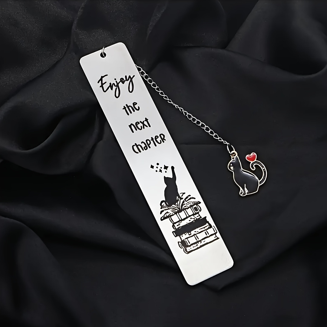 

1pc New Stainless Steel Font Bookmark Cartoon Cat Stainless Steel Pendant Holiday Gift