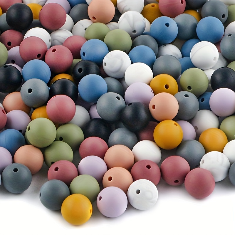 

50pcs 15mm Colorful Silicone Loose Beads For Jewelry Making Diy Pens Decors Bracelet Necklace Key Bag Phone Chain Handmade Craft Supplies