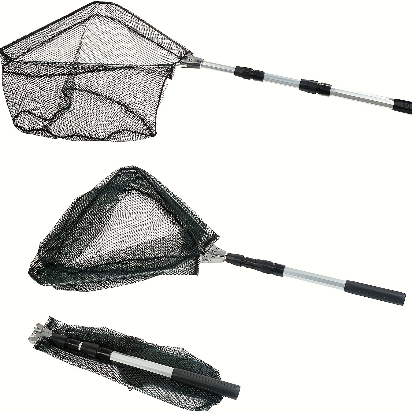 Foldable Aluminum Alloy Fishing Net Telescopic Portable - Temu