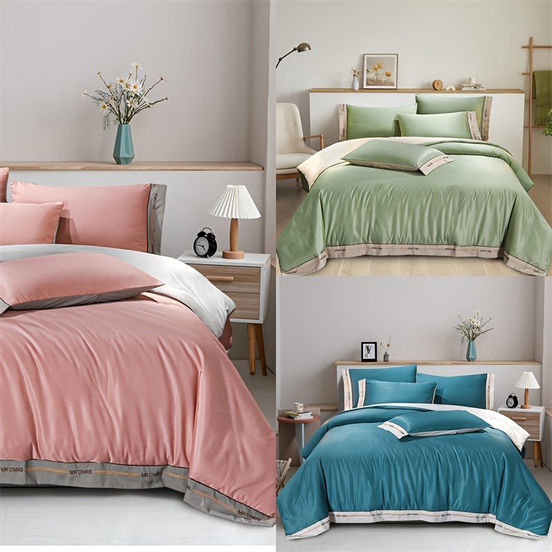 Sage Green Duvet Cover Set Solid Color Aesthetic Duvet Cover - Temu