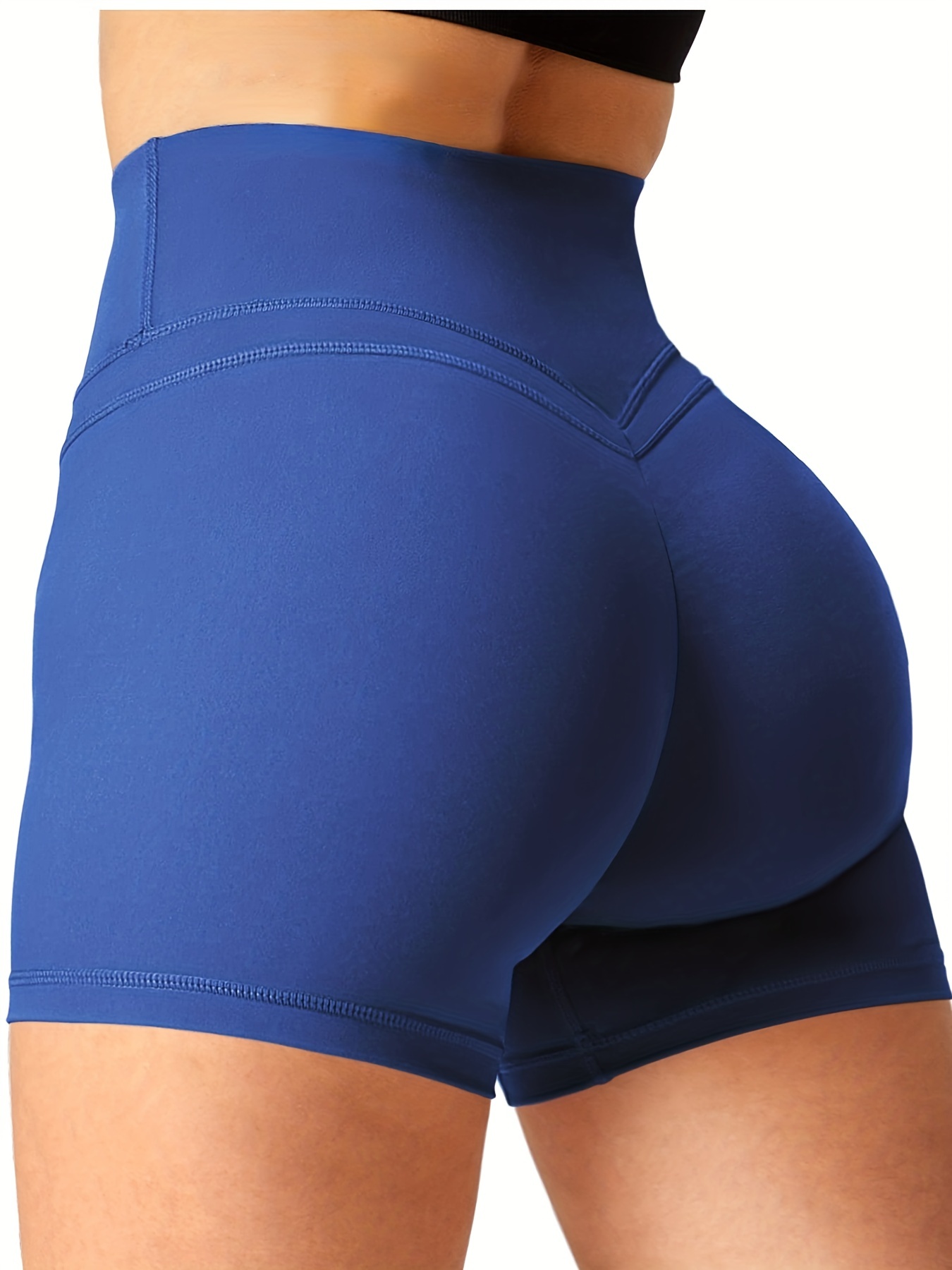 Zobha Womens Blue Athletic Workout Gym Shorts Fitted Size: S