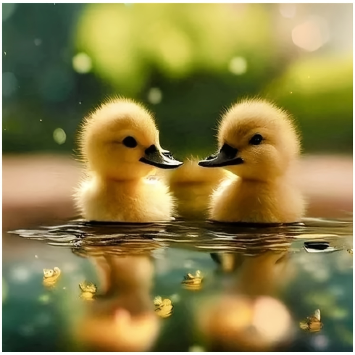 

1pc 7.9*7.9in 5d Diy Diamond Painting, Animal Couple Little Yellow Duck, Full Diamond Painting, Embroidery Kits, Handmade Home Decor