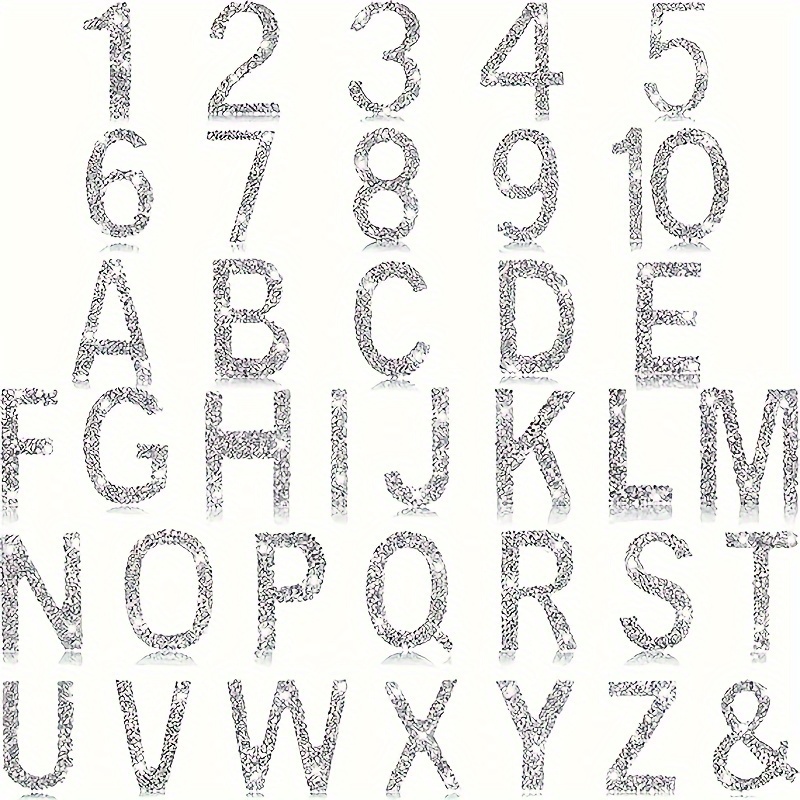 136 Pieces Rhinestone Letter Iron-on Sticker Large Glitter Bling Alphabet  Letter Sticker and Crystal Gemstone Border Sticker 34 Letters Self-Adhesive