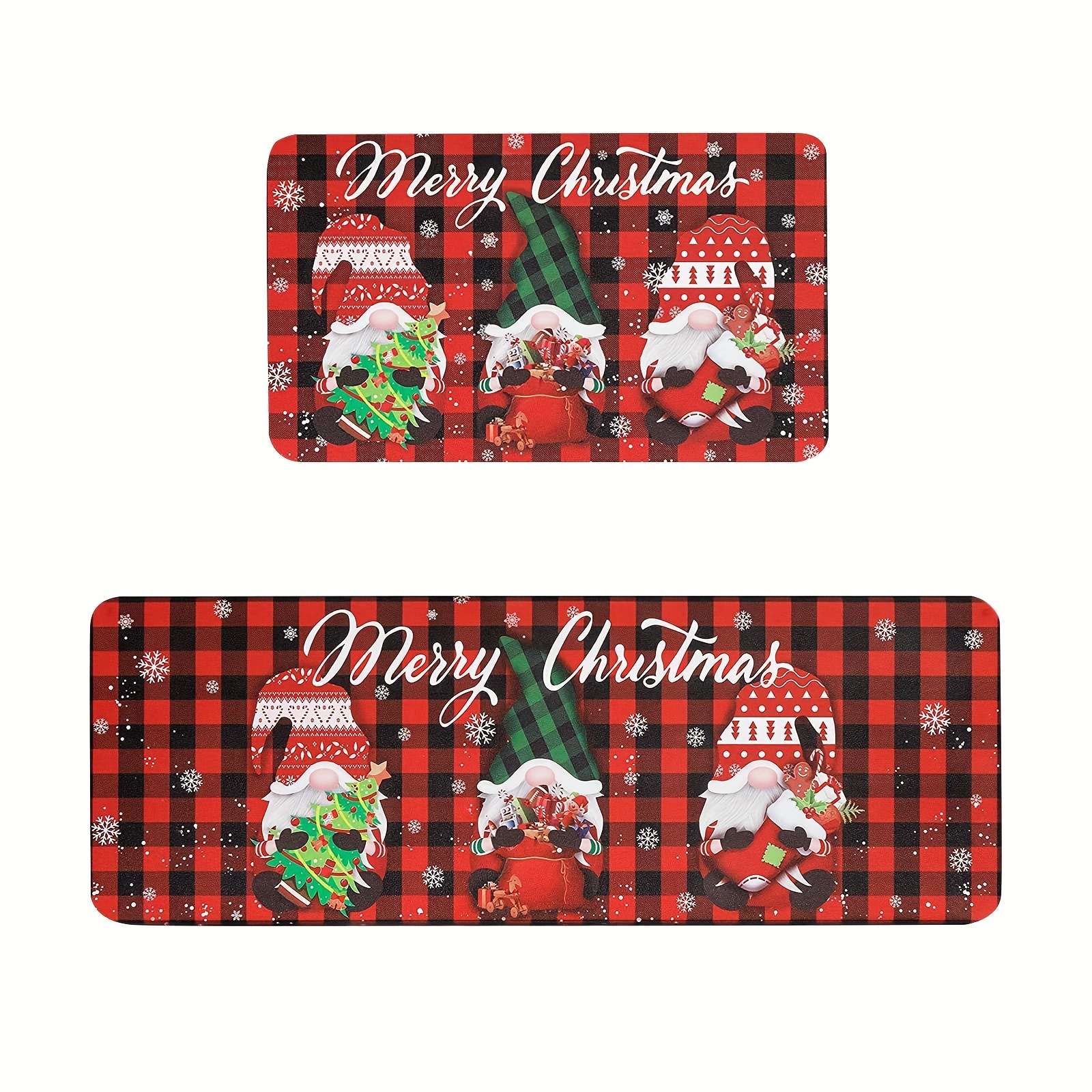 Merry Christmas Winter Red Black Plaid Front Door Mats - Temu Germany