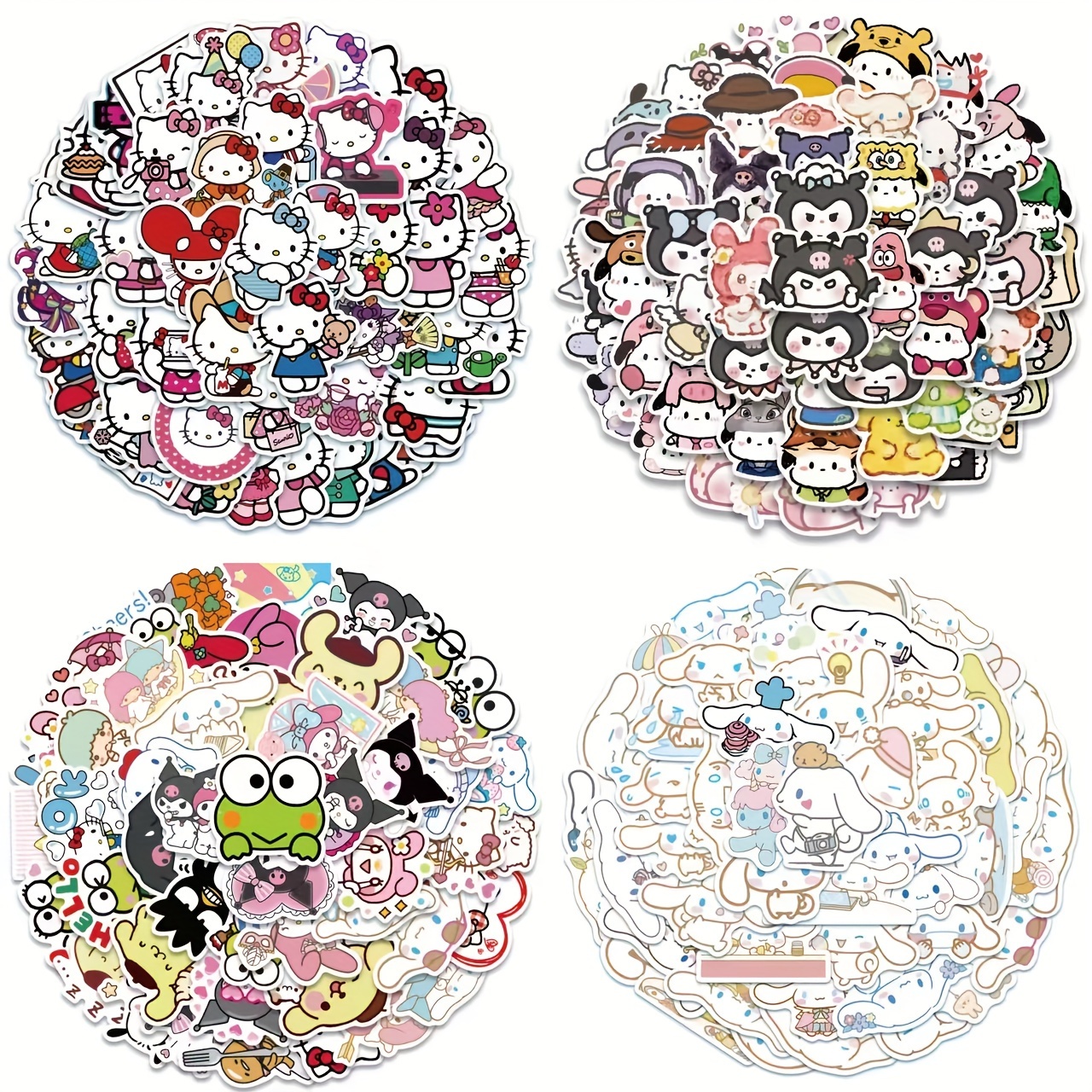 60pcs Hello Kitty Cute Sanrio Stickers Kuromi My Melody Cinnamoroll Cartoon  Anime Sticker Toy Decal Laptop Scrapbook Phone Gift