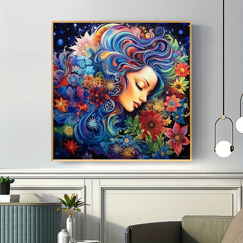 1pc Large Size 40x40cm/ 15.7x15.7in Frameless DIY 5D Diamond Painting Beauty Like Flowers, All Synthetic Diamond Painting, Diamond Art Embroidery Kit, Handmade Home Decor