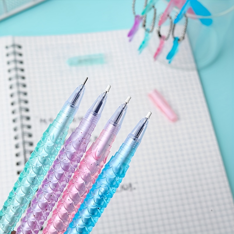 Mermaid Gel Pens, Cute Stationery, Shiny Crystal Shiny Mermaid Pens,  Birthday Gifts For Girls, Pen Set For Learning, Student Prizes - Temu