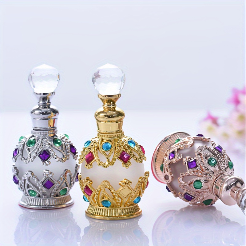 

1pc 15ml Perfume Bottle Vintage Empty Refillable Fragrance Bottle Glass Sample Container Home Decoration Travel Essentials