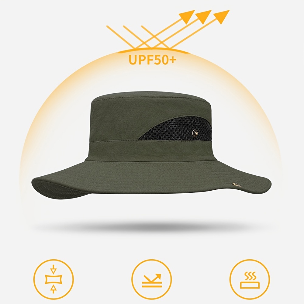 Breathable Unisex Sun Protection Wide Brim Hat Fishing - Temu