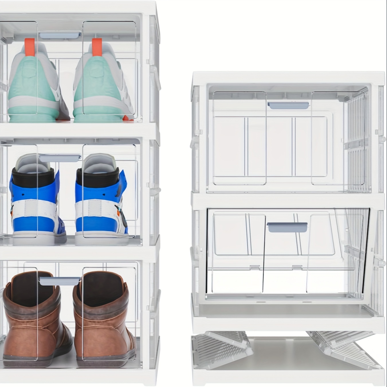 Organizador de almacenamiento de zapatos de 7 capas – Caja de  almacenamiento plegable para zapatos – Contenedores de zapatos sin  instalación – Caja de