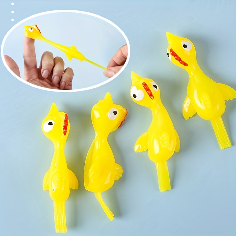 Novelty Catapulted Ejection Chicken Toy Light Rubber Finger - Temu