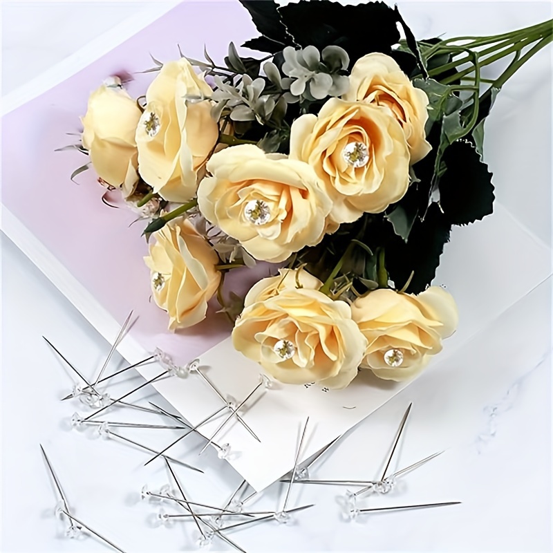 Bouquet Pins Corsage Pins Flowers Artificial Diamond Pins - Temu