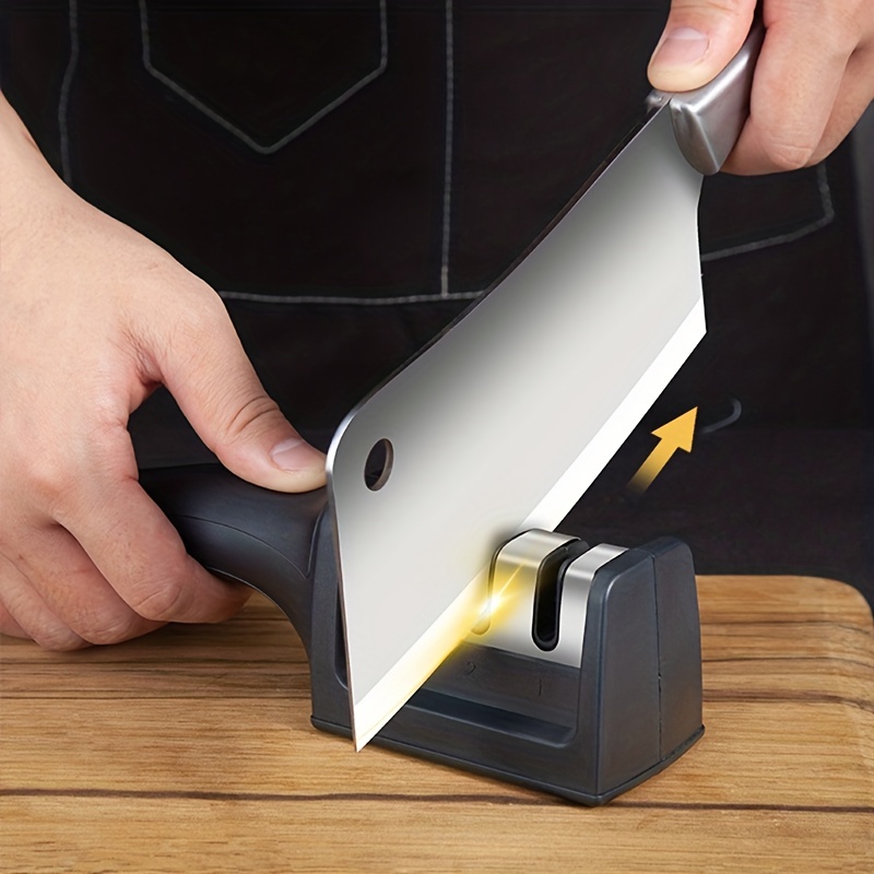 1pc Stainless Steel Knife Sharpener, Two Tone Multifunctional