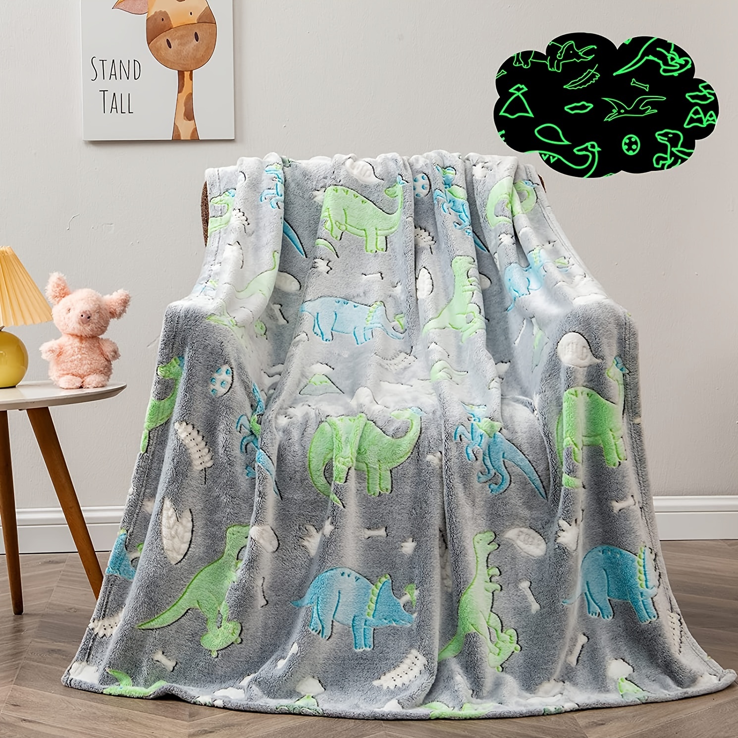 Luminous Dinosaur Blanket for Kids