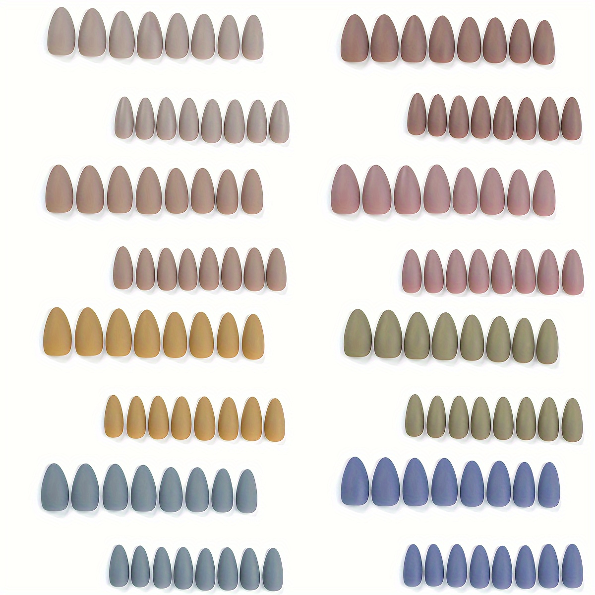 24pcs matte short almond fake nails autumn and winter color series fake nails brown fake nails daily wearing false nails for women girls 8 colors optional details 2