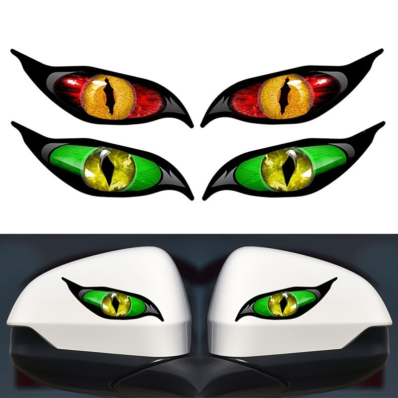 1 Pair 3d Simulation Reflective Eyes Motorcycle Car Sticker - Temu