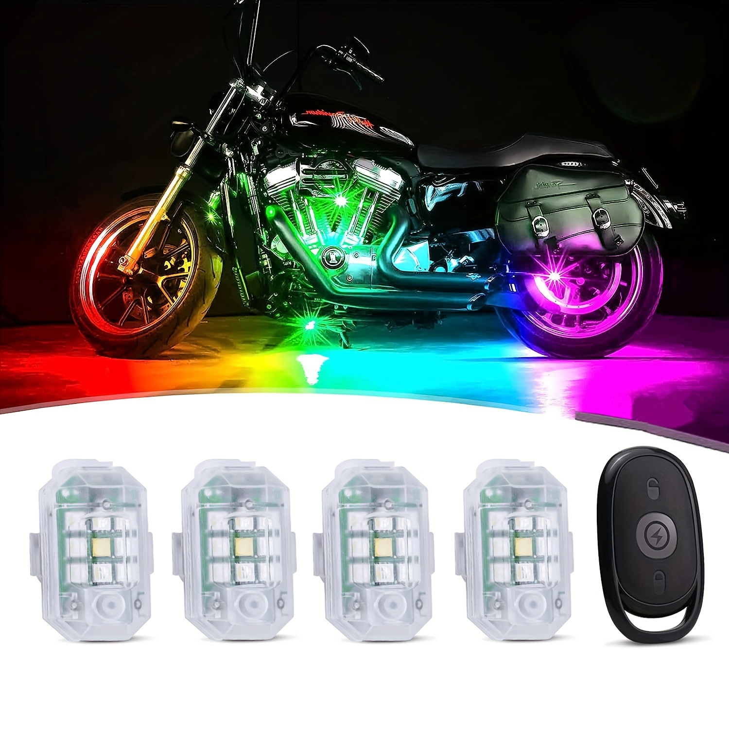 LED-Blitzlicht mit hoher Helligkeit, drahtlose Antikollisionslichter,  USB-Ladewarnlampe, blinkende Lichter für Motorrad-Drohne-Fahrrad-Roller,  1pc