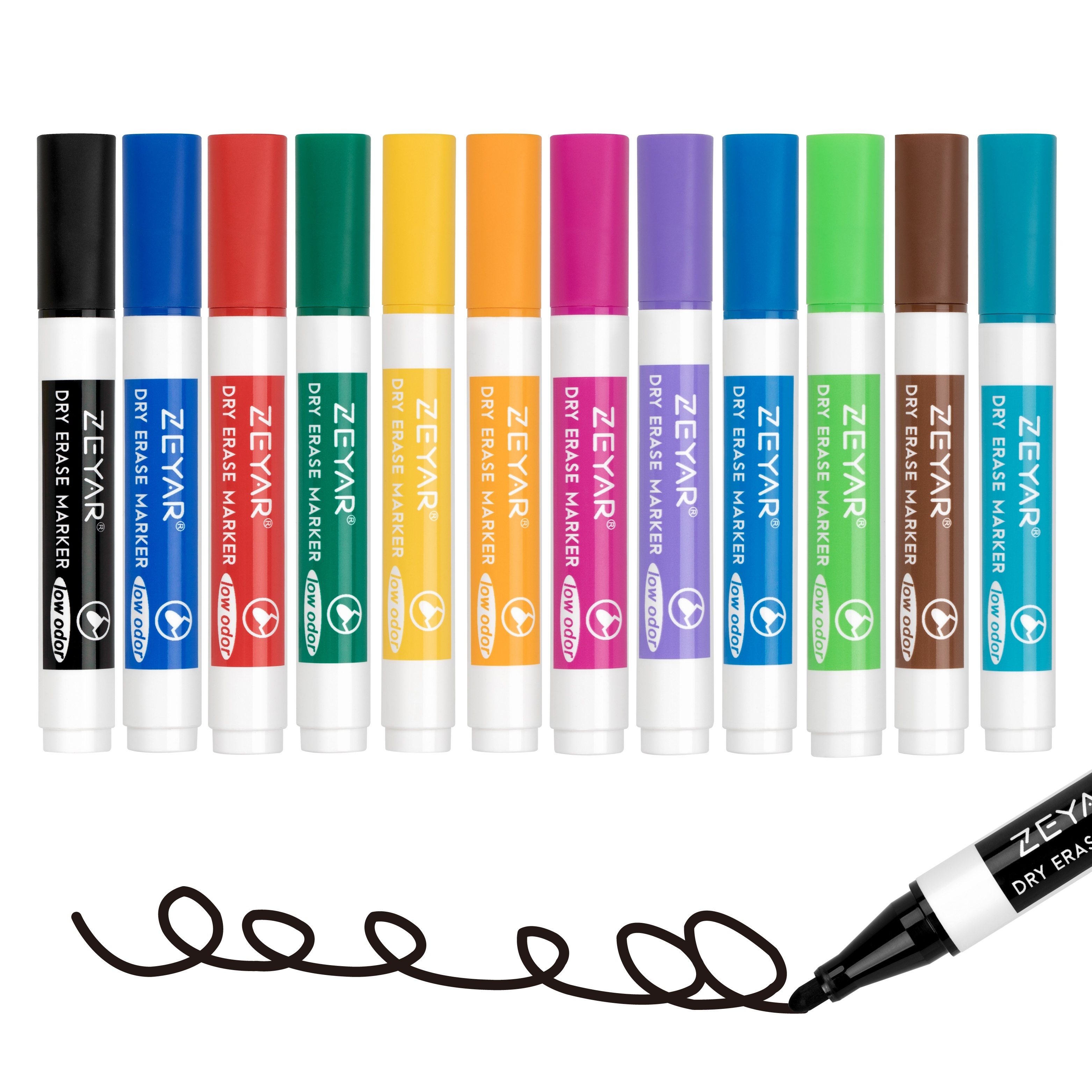 12 Premium Markers Extra Fine Dry Erase Markers Pen Whiteboard Low Odor  Magnetic