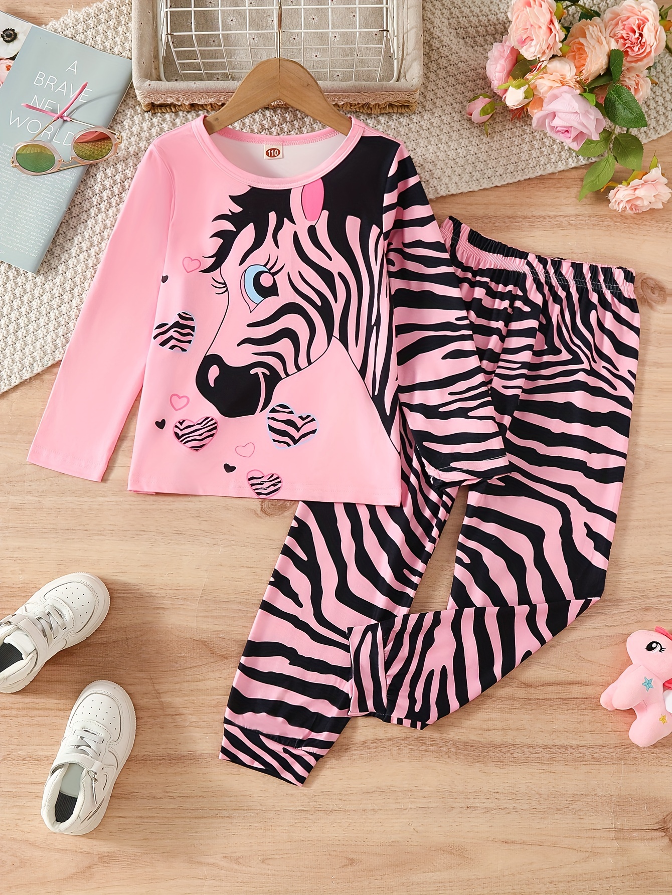 Girls zebra online pajamas