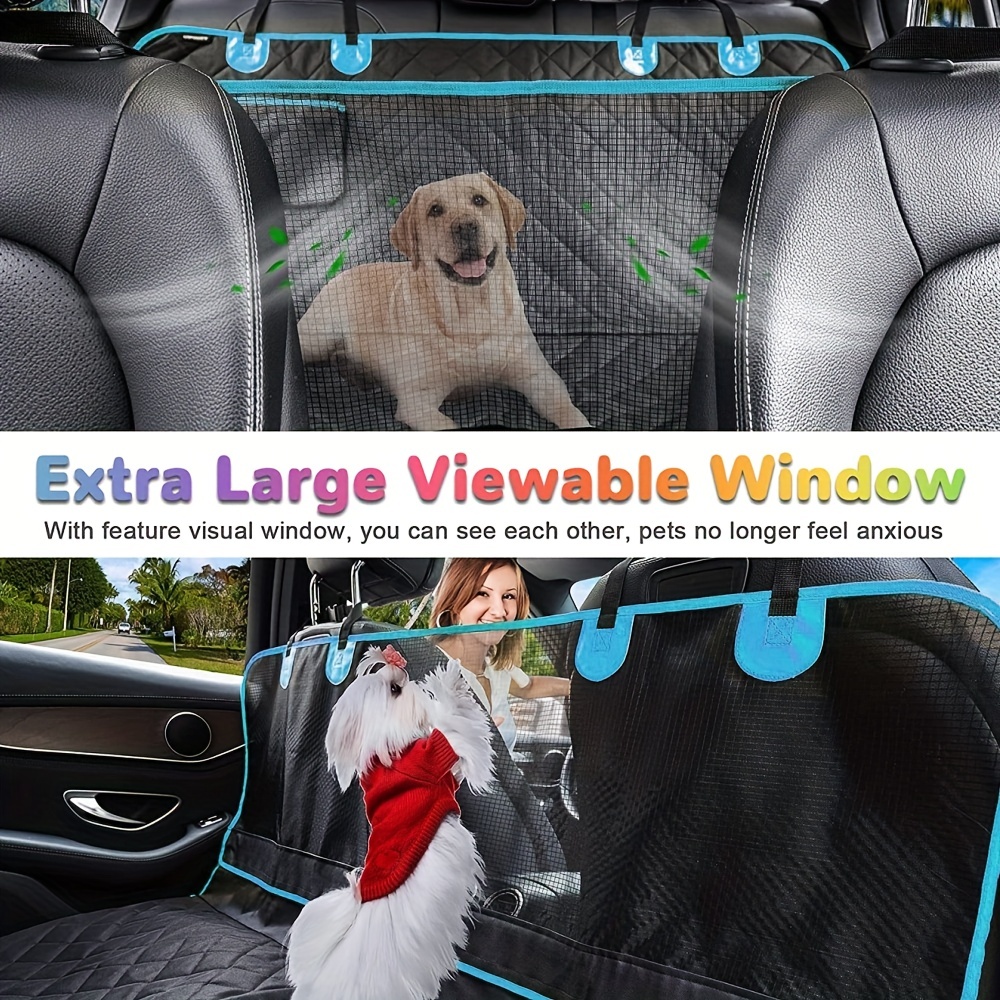 RHAFAYRE Coprisedili per auto per cani, coprisedili per cani in auto  Tansport Coprisedili per sedili posteriori con finestra di osservazione,  copri panca impermeabile per auto e SUV, 145 x 136 cm, ner