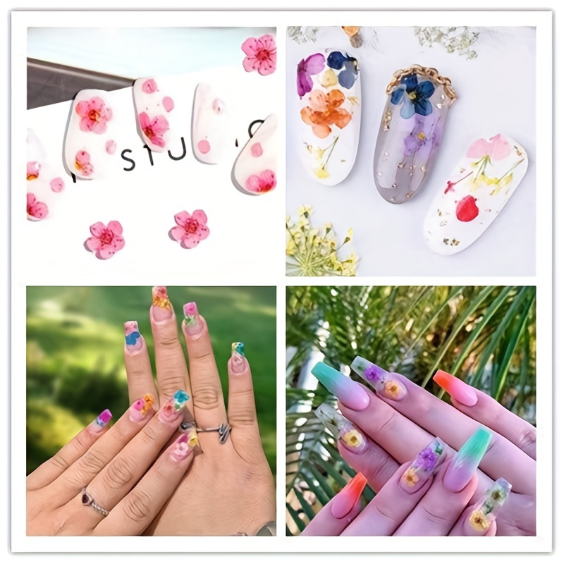 3D Flower Nail Charms,6 Colors Flowers Nail for DIY Decorations