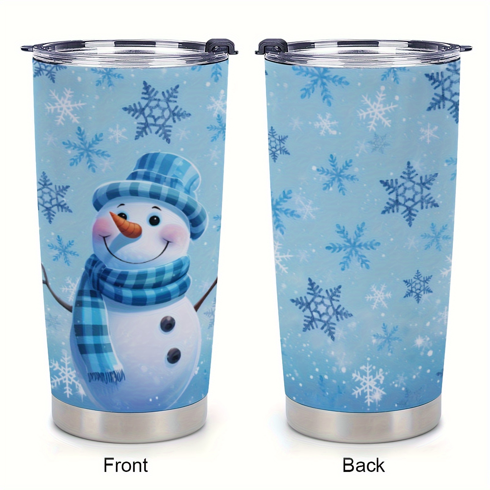 Cute Snowman Tumbler 40oz With Handle, Christmas 40oz Tumbler, Winter Snow  40oz Stainless Steel Tumbler With Lid and Straw, Holiday Tumbler 