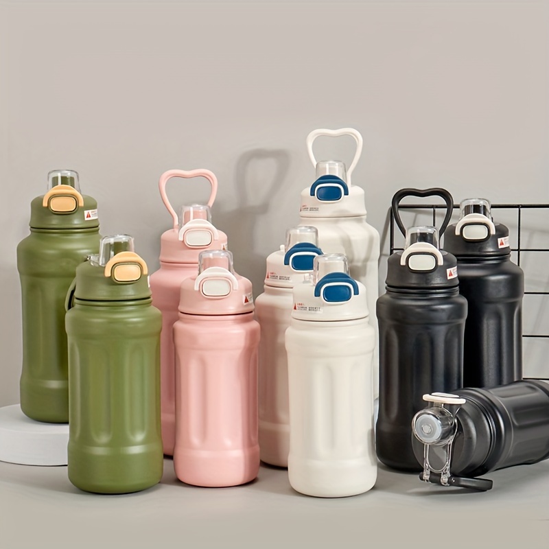 Large Capacity Stainless Steel Thermal Water Bottle With Straw