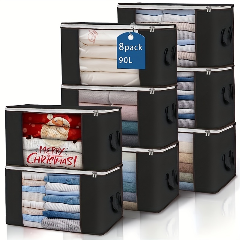 Fab totes 6 Pack Clothes Storage, Foldable Blanket Storage Bags