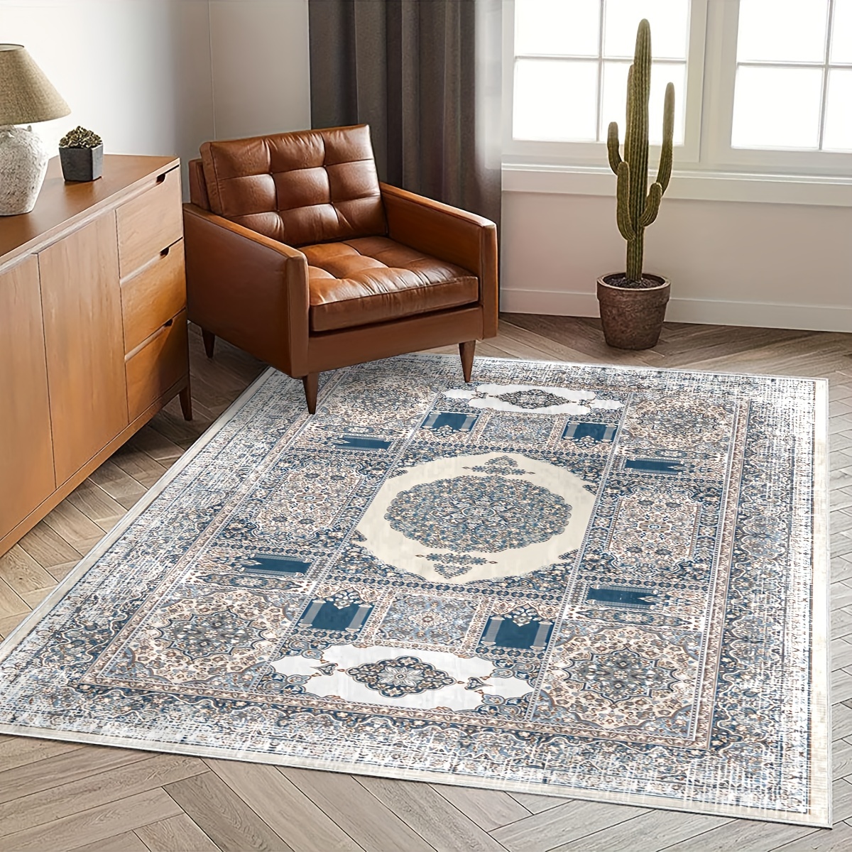  FADFAY 39 x 59 Floral Boho Rugs Vintage Style Anti Fatigue  Standing Living Room Floor Carpets Non-Skid Indoor Outdoor Retro Area Rugs:  Home & Kitchen