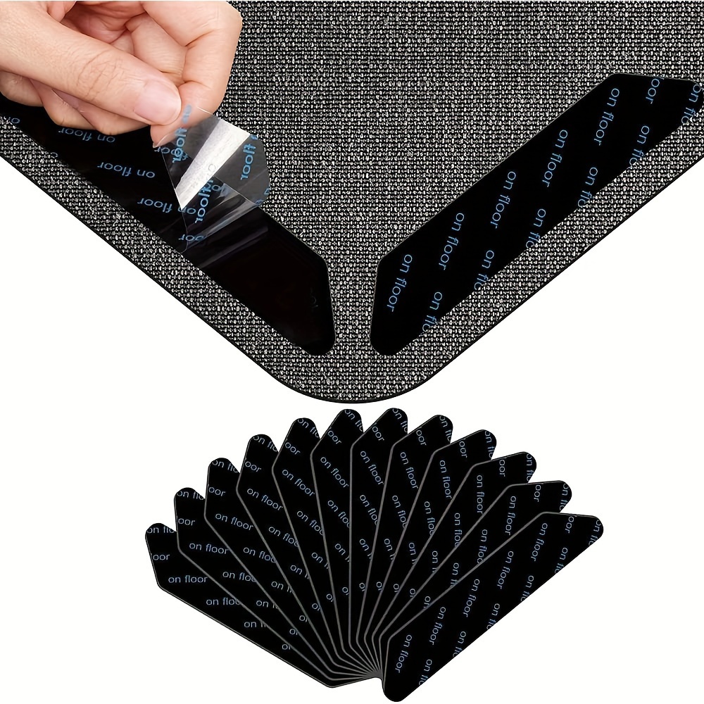 Rug Gripper Ruggies Reusable Rug Stoppers as Seen on TV Washable Rug Tape  Floor Gripper (8 Adhesive Sticker + 8 Rug Pad)