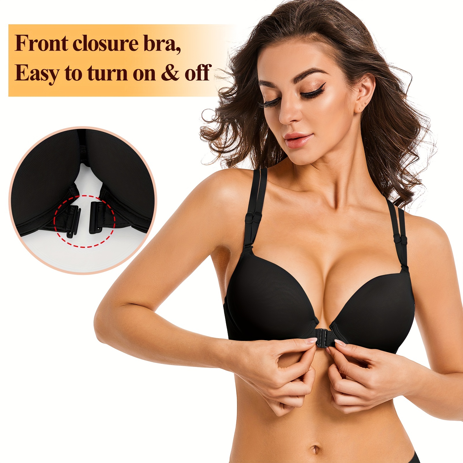 EHQJNJ Bralettes for Women Plus Size Push up Women's Front Buckle