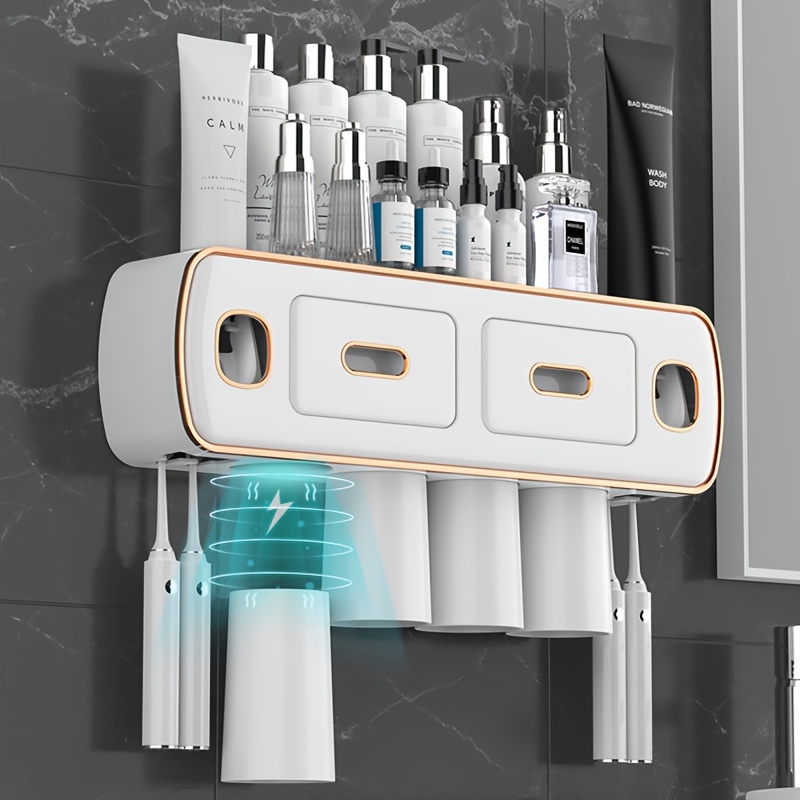 VITVITI Distributeur de bain de bouche pour salle de bain, flacon à pompe  avec porte-gobelet en papier, conteneur de bain de bouche transparent  rechargeable de 500 ml avec couvercle/plateau/étiquette : : Cuisine