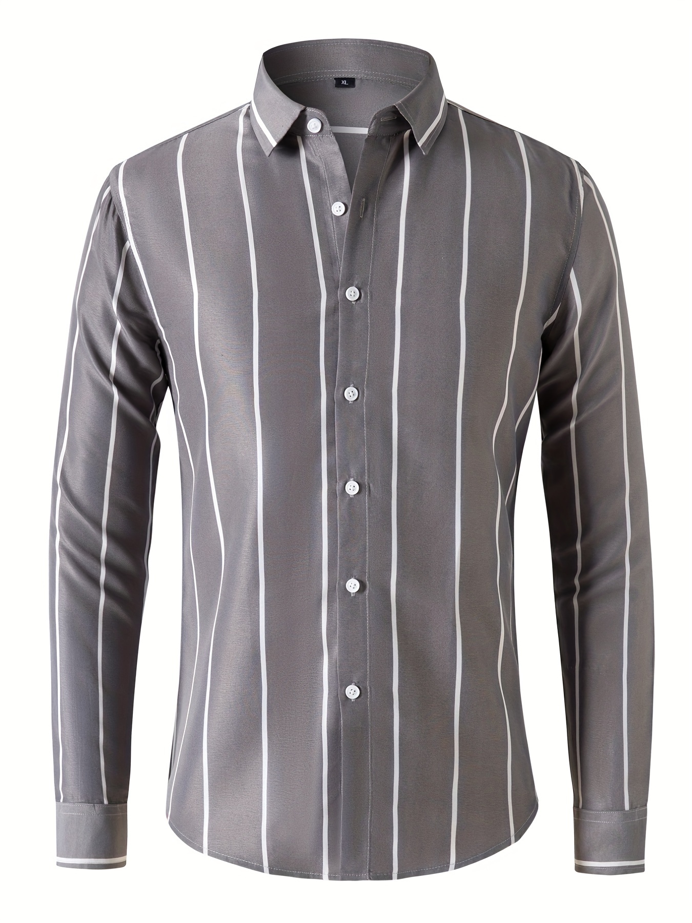 Stripes print button up clearance casual shirt