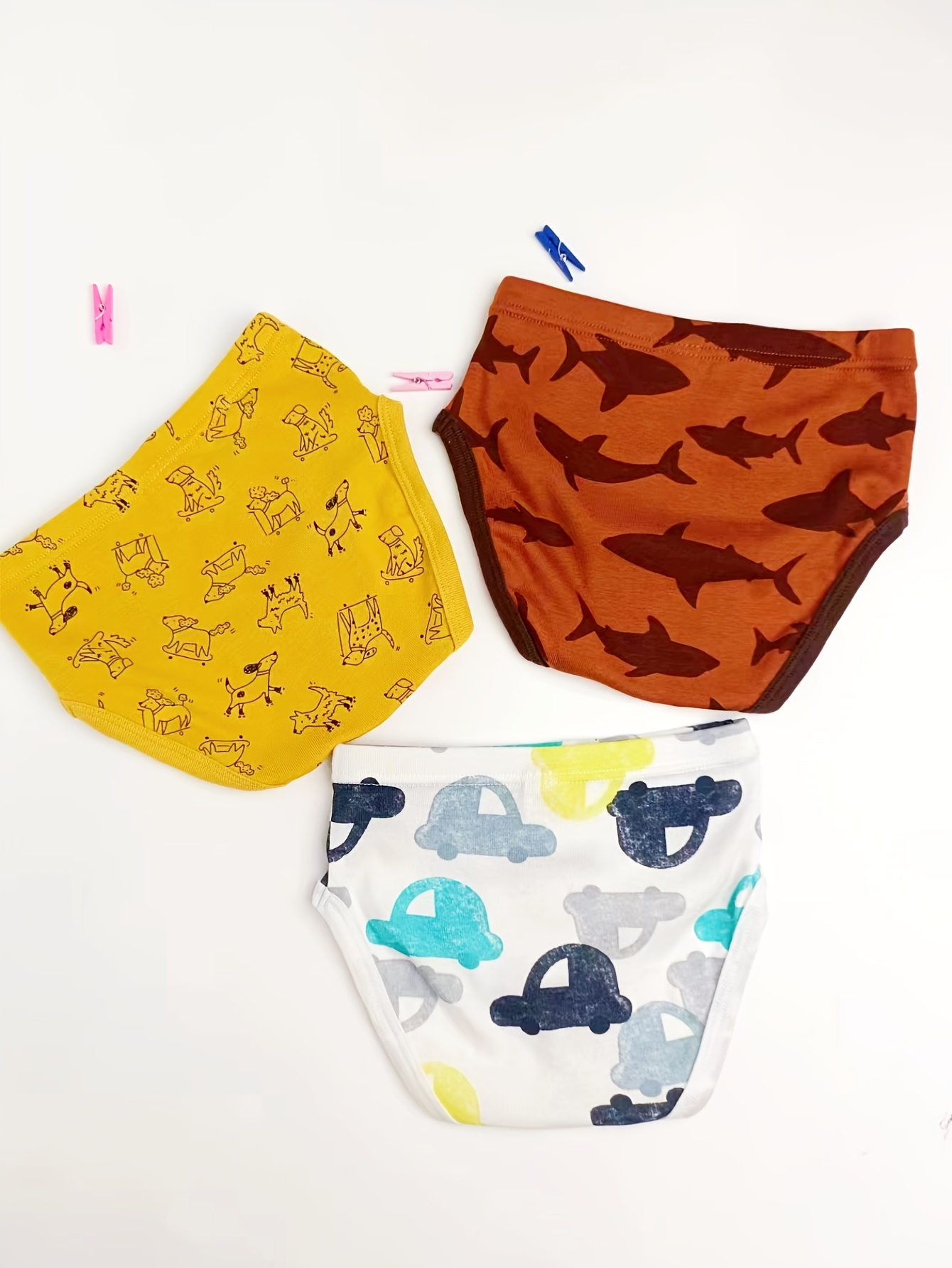 3pcs Boy's Breathable Briefs, Cartoon Pattern Cotton Panties, Multiple  Colors Comfy Kid's Underwear