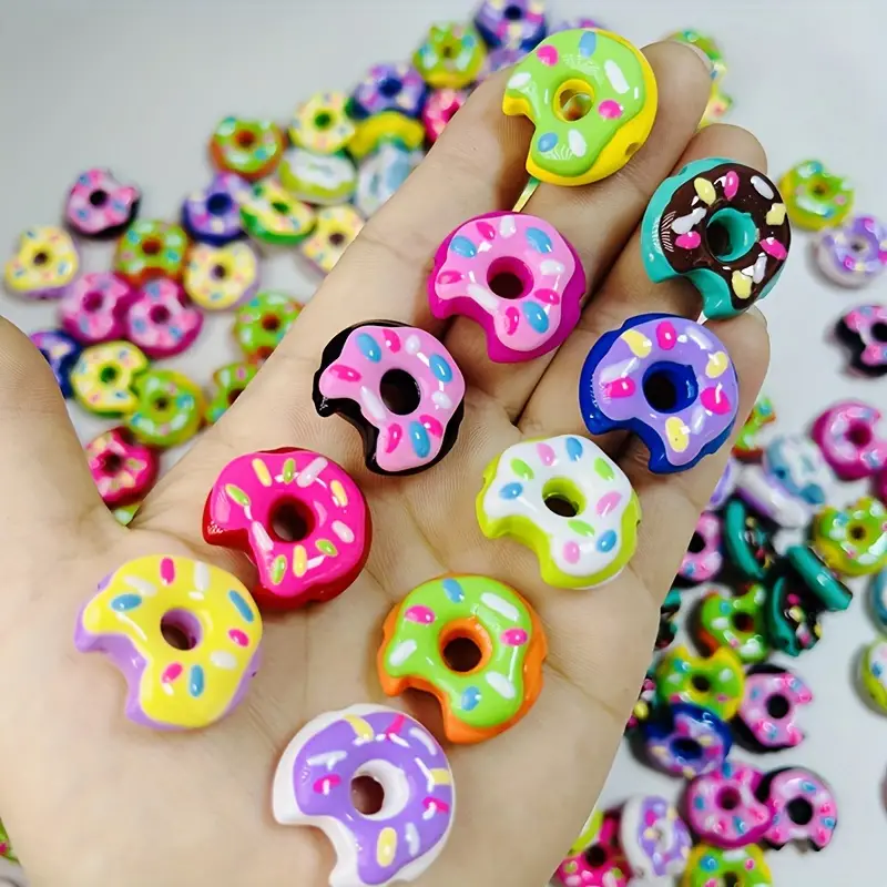Unique Sweet Doughnut Straight Hole Beads Hand Painted Beads - Temu
