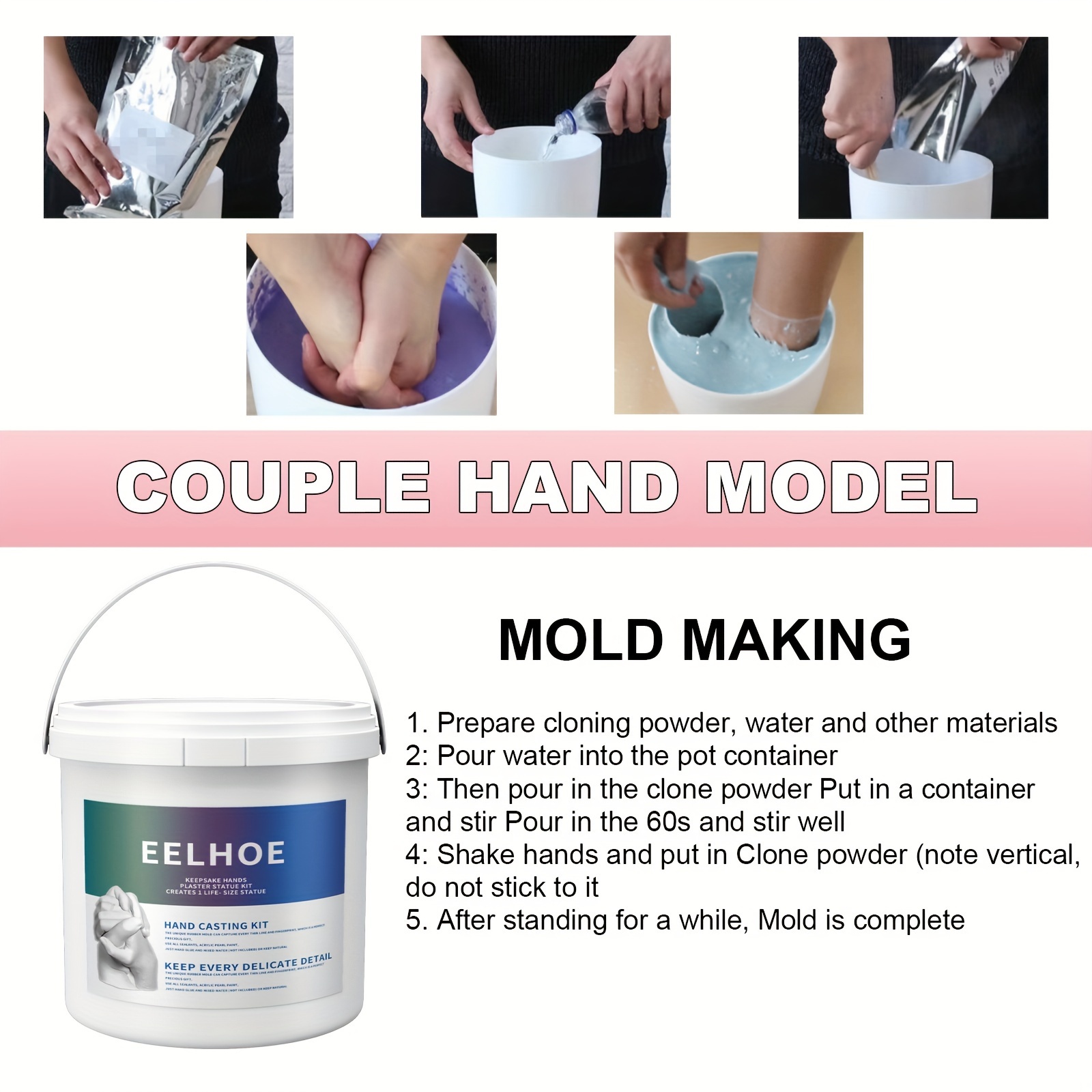 Wovilon Hand Casting Kit Couples - Plaster Hand Mold Casting Kit,  Anniversary Gift For Couple, Diy Gifts For Men, Women, Kids, Unique Wedding  Gifts Ideas, Cool Christmas Gifts Boyfriend Girlfriend 